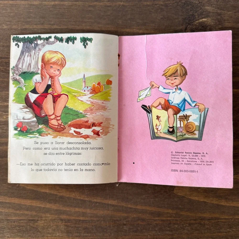 Vintage 1976 La lechera Spanish Childrens Book Coleccion Tres Patitos Busquets